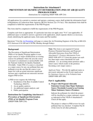 Document preview: Instructions for Form DEEP-NSR-APP-216 Attachment I Prevention of Significant Deterioration (Psd) of Air Quality - Connecticut