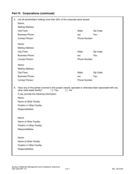 Form DEP-SW-APP-101 Attachment H Solid Waste Facilities Background Information - Applicant/Owner/Operator - Connecticut, Page 4