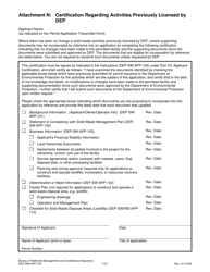 Document preview: Form DEP-SW-APP-105 Attachment N Certification Regarding Activities Previously Licensed by Dep - Connecticut