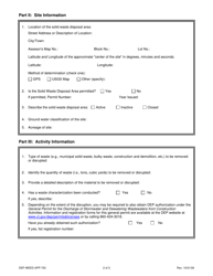 Form DEP-WEED-APP-700 Authorization Application for Disruption of a Solid Waste Disposal Area - Connecticut, Page 2