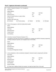 Form DEP-SW-APP-100 Permit Application for Construction and Operation of a Solid Waste Facility - Connecticut, Page 4