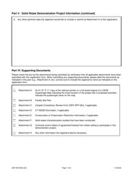 Form DEP-SW-REG-003 Registration Form for a Connecticut Solid Waste Demonstration Project - Connecticut, Page 7