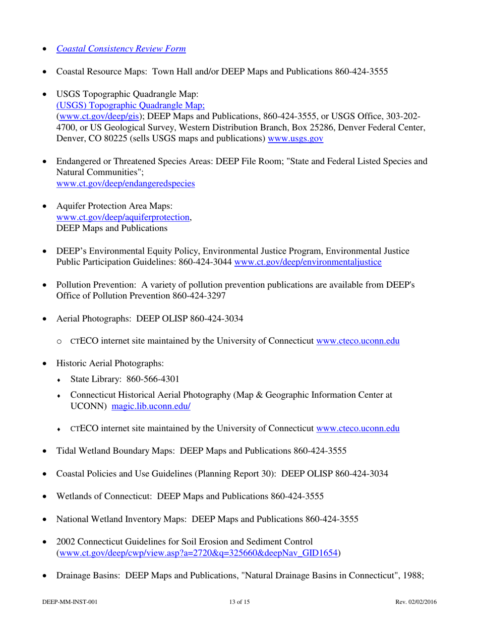 Instructions for Form DEEP-MM-REG-001 General Permit Registration Form to Construct and Operate a Commercial Facility for the Management of Recyclable Materials and Certain Solid Wastes - Connecticut, Page 13
