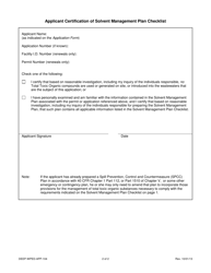 Form DEEP-WPED-APP-104 Attachment J Solvent Management Plan Checklist - Connecticut, Page 2