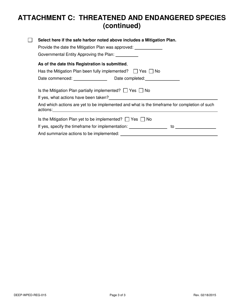 Form DEEP-WPED-REG-015 Attachment C Threatened and Endangered Species - Connecticut, Page 3