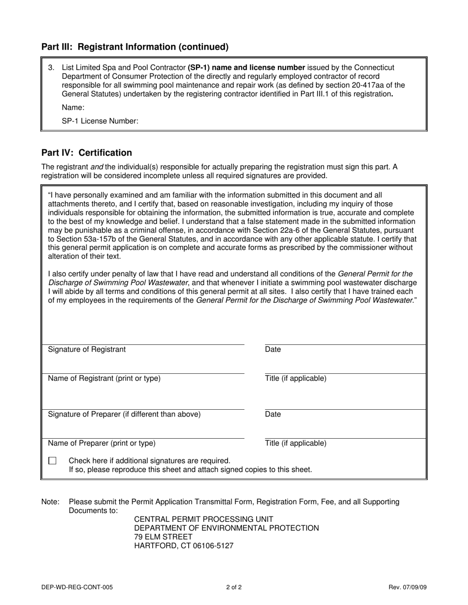 Form DEP-WD-REG-CONT-005 - Fill Out, Sign Online and Download Printable ...