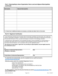Form DEEP-PURA-REG-001 Registration for Private, Nonprofit Land-Holding Organization to Receive Notice of Water Company Plans to Sell Land or Change Water Supply Plans - Connecticut, Page 2