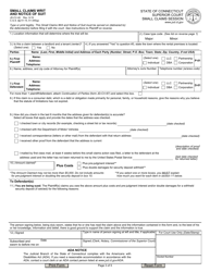 Form JD-CV-40 Small Claims Writ and Notice of Suit - Connecticut, Page 3