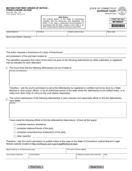 Document preview: Form JD-CV-86 Motion for First Order of Notice - Foreclosure Action - Connecticut