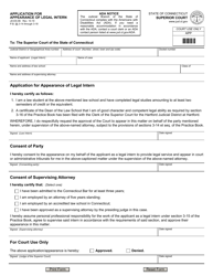 Document preview: Form JD-ES-96 Application for Appearance of Legal Intern - Connecticut