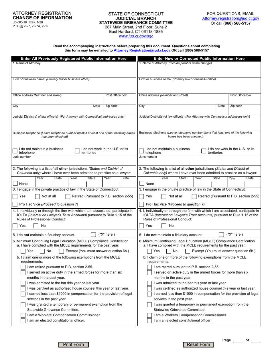 Form Jd Gc 10 Fill Out Sign Online And Download Fillable Pdf Connecticut Templateroller 1405