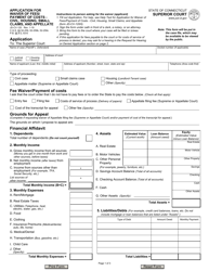 Form JD-CV-120 Application for Waiver of Fees/Payment of Costs - Civil, Housing, Small Claims, and Appellate - Connecticut