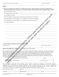 Formulario JD-FM-222S Solicitud De Orden De Custodia De Urgencia a Peticion De Una De Las Partes (Ex Parte) - Connecticut (Spanish), Page 3