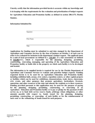 Form FDACS-06114 Agriculture Education and Promotion Facility Request for Funding - Florida, Page 4