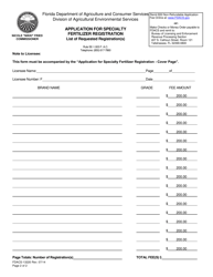 Form FDACS-13220 Application for Specialty Fertilizer Registration - Florida, Page 2