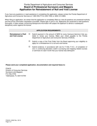 Form FDACS-10052 Board of Professional Surveyors &amp; Mappers Application for Reinstatement of Null &amp; Void Certification - Florida, Page 2