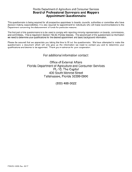 Form FDACS-10059 Board of Professional Surveyors and Mappers Appointment Questionnaire - Florida, Page 2