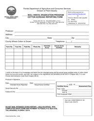 Document preview: Form FDACS-08193 Boll Weevil Eradication Program Cotton Acreage Reporting Form - Florida
