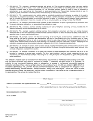 Form FDACS-10002 Commercial Telephone Seller Affidavit of Exemption - Florida, Page 3