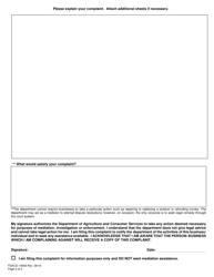 Form FDACS-10000 Consumer Complaint Form - Florida, Page 2
