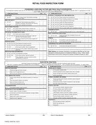 Form FDACS-14320 Food Establishment Inspection Report - Florida, Page 2