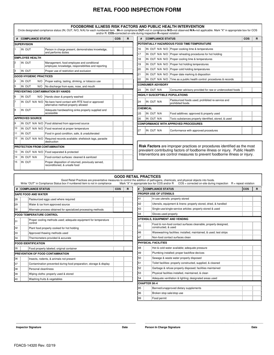 Form FDACS-14320 - Fill Out, Sign Online and Download Fillable PDF ...