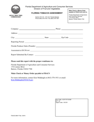 Document preview: Form FDACS-06617 Florida Tobacco Assessment - Florida