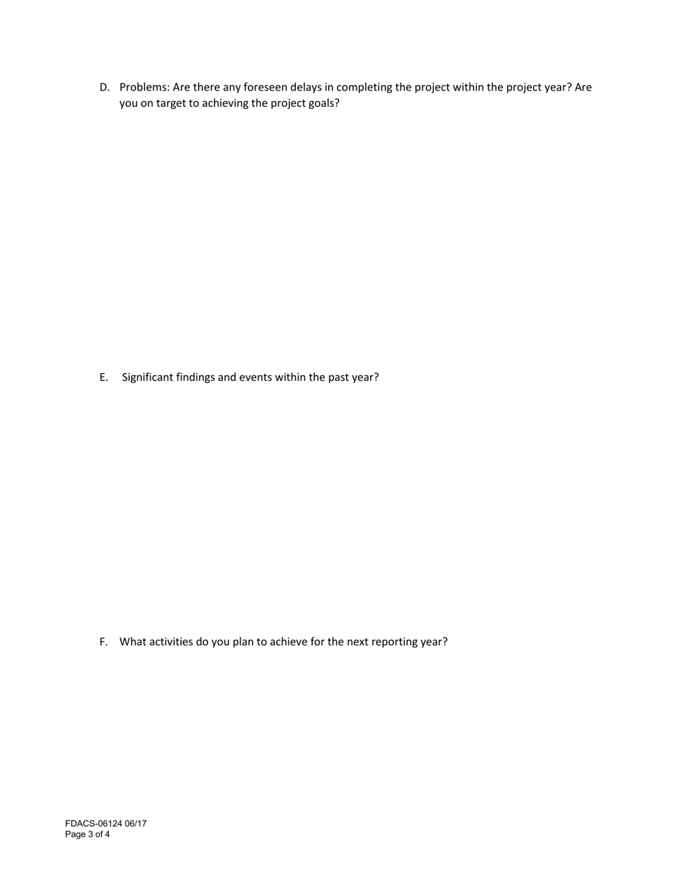 Form FDACS-06124 Florida Specialty Crop Block Grant Program Subrecipient Annual Report - Florida, Page 3