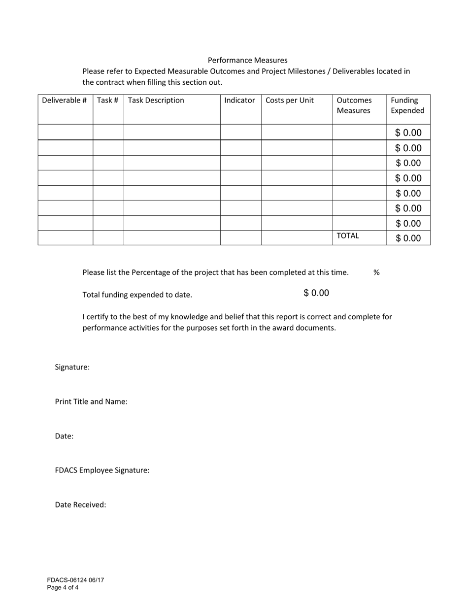 Form FDACS-06124 Florida Specialty Crop Block Grant Program Subrecipient Annual Report - Florida, Page 4