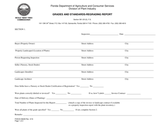 Form FDACS-08228 Grades and Standards-Regrading Report - Florida