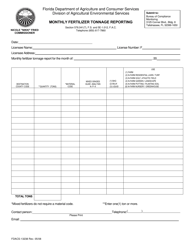 Document preview: Form FDACS-13238 Monthly Fertilizer Tonnage Reporting - Florida