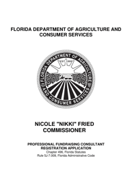 Document preview: Form FDACS-10104 Professional Fundraising Consultant Registration Application - Florida