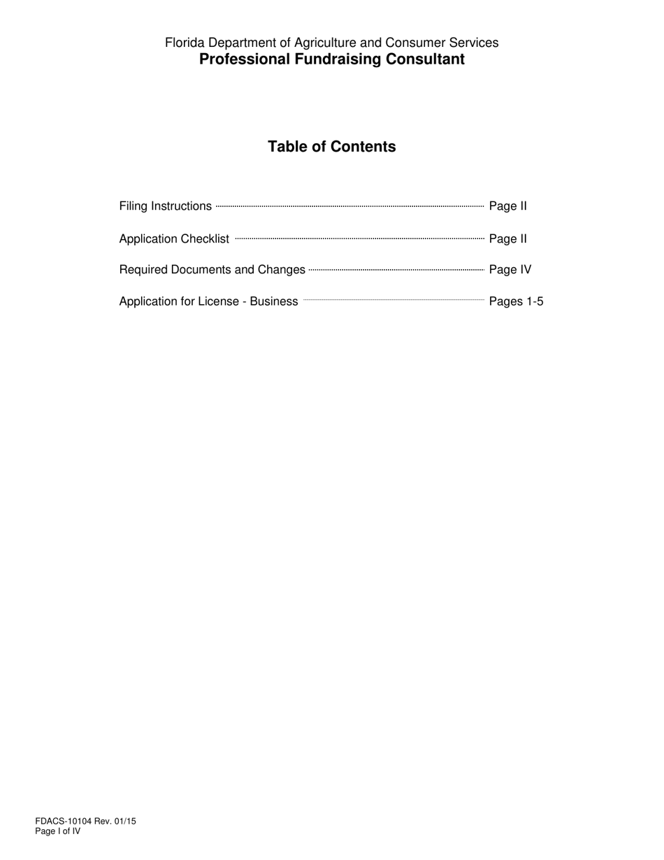 Form FDACS-10104 Professional Fundraising Consultant Registration Application - Florida, Page 2
