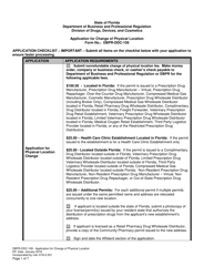 Document preview: Form DBPR-DDC-109 Application for Change of Physical Location - Florida