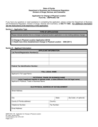 Form DBPR-DDC-109 Application for Change of Physical Location - Florida, Page 3