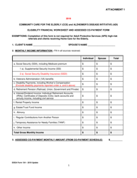 DOEA Form 154 Attachment 1 Community Care for the Elderly (Cce) and Alzheimer&#039;s Disease Intitative (Adi) Eligibility Financial Worksheet and Assessed Co-payment Form - Florida