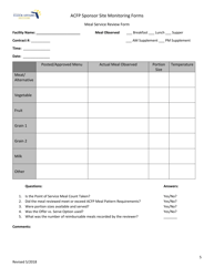 Acfp Sponsor Site Monitoring Forms - Florida, Page 5