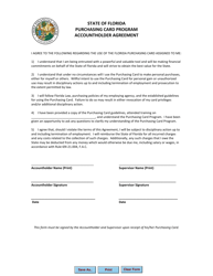 Document preview: State of Florida Purchasing Card Program Accountholder Agreement - Florida