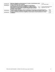 Prea Audit: Pre-audit Questionnaire - Juvenile Facilities - Florida, Page 10