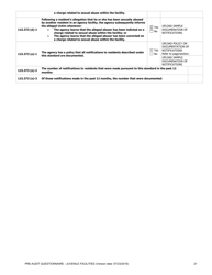 Prea Audit: Pre-audit Questionnaire - Juvenile Facilities - Florida, Page 21