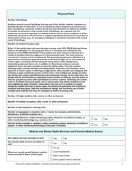 Prea Audit: Pre-audit Questionnaire - Juvenile Facilities - Florida, Page 4