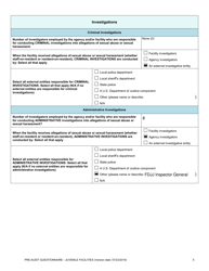 Prea Audit: Pre-audit Questionnaire - Juvenile Facilities - Florida, Page 5
