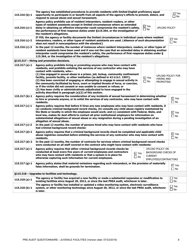 Prea Audit: Pre-audit Questionnaire - Juvenile Facilities - Florida, Page 8