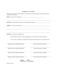 Form CR2E154 Withdrawal Statement - Florida, Page 2