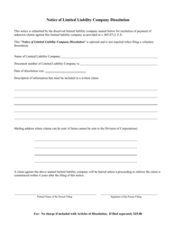 Form CR2E142 Notice of Limited Liability Company Dissolution - Florida, Page 2