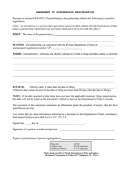 Form CR2E067 Amendment to Partnership Registration - Florida, Page 2