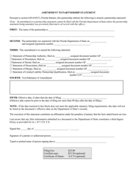 Form CR2E073 Amendment to Partnership Statement - Florida, Page 2