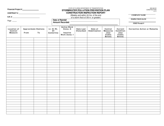 Form 650-040-03 &quot;Stormwater Pollution Prevention Plan Construction Inspection Report&quot; - Florida, Page 10