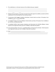 Family Law Form 12.905(A) &quot;Supplemental Petition to Modify Parental Responsibility, Visitation or Parenting Plan/Time-Sharing Schedule and Other Relief&quot; - Florida, Page 7