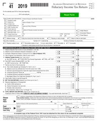 Document preview: Form 41 Fiduciary Income Tax Return - Alabama